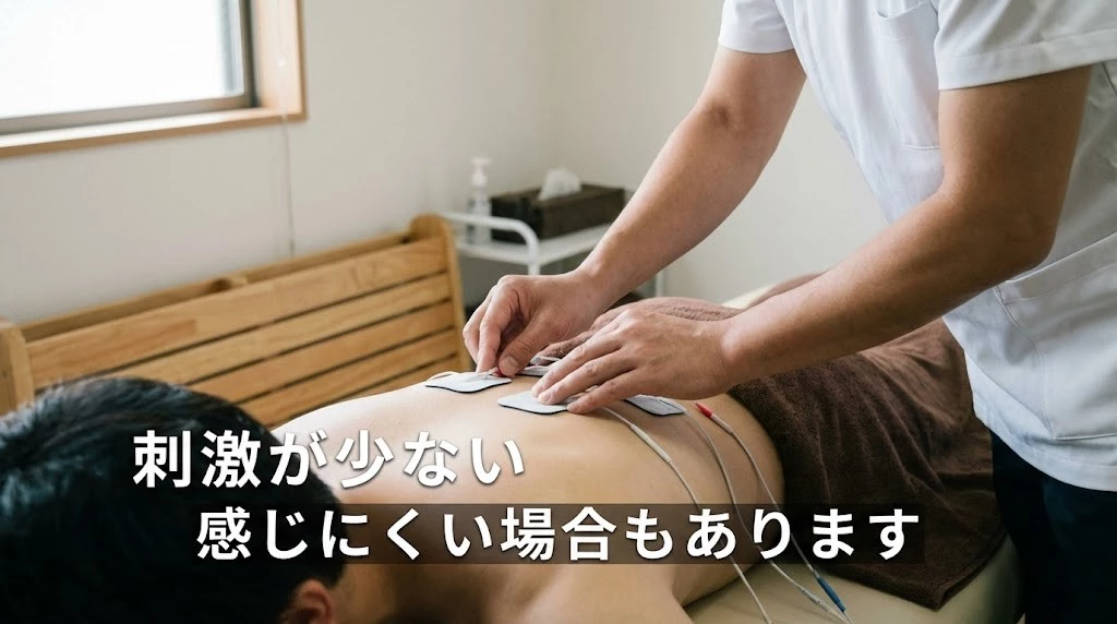 横須賀市で交通事故後に電気が苦手な方へ微弱電流の反応を確認する様子