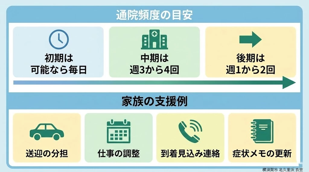 高齢者の交通事故後の送迎と予約調整 横須賀市の高齢者交通事故で家族が送迎と予約を調整する通院支援計画