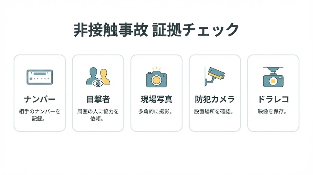 横須賀市の非接触事故で必要な証拠チェック表