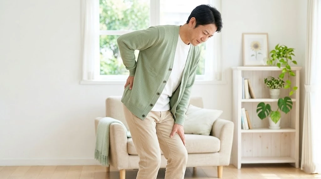 横須賀市で腰から足に広がる痛みが気になる場面のイメージ