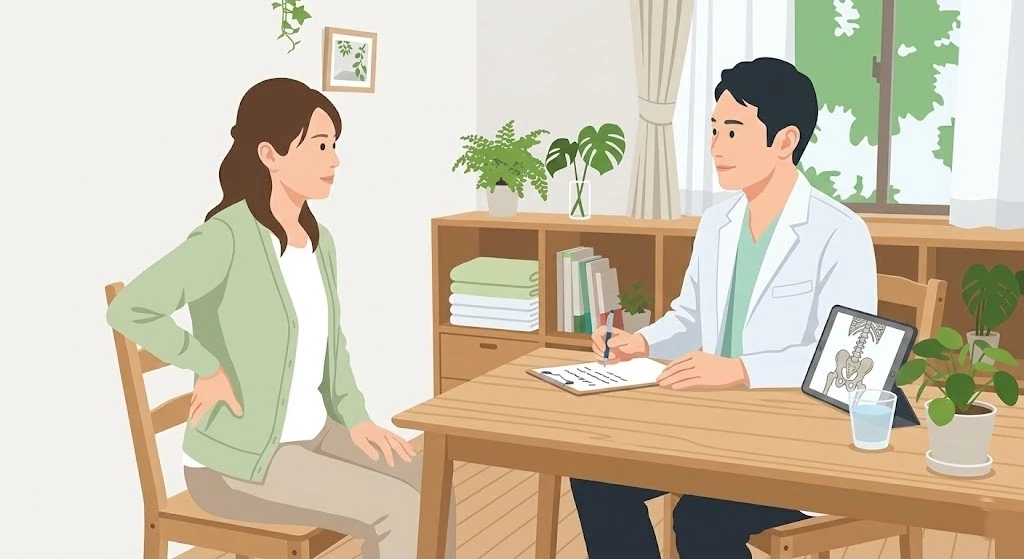 横須賀市で仙腸関節痛と腰痛の違いを相談しながら整理する場面のイメージ