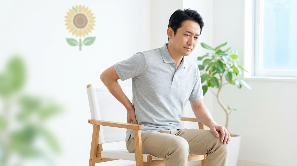 横須賀市で座ると腰がつらい原因を解説する鍼灸整骨院ひまわりのアイキャッチ画像