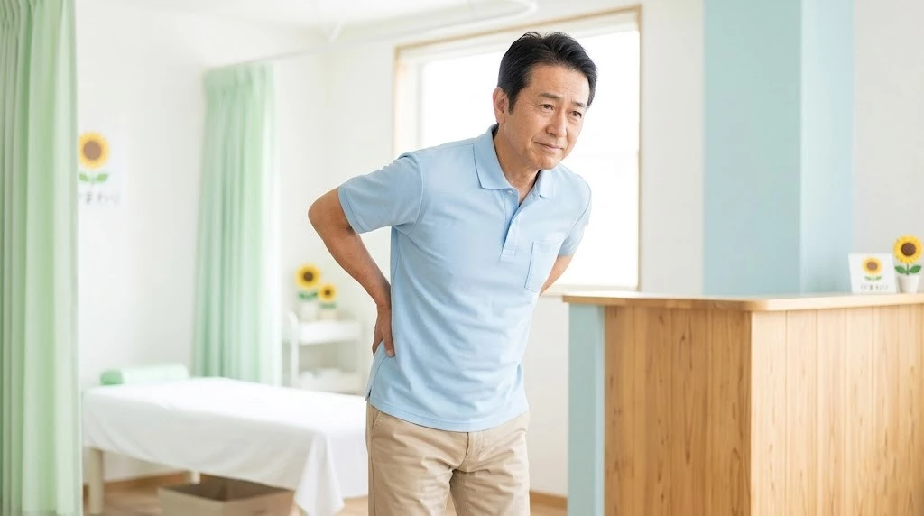 横須賀市で立っていると腰がつらい腰痛を相談しながら原因を整理する場面のイメージ