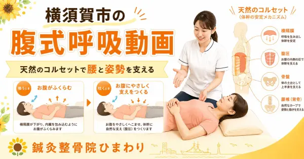 横須賀市で腹式呼吸による腰と姿勢の安定を目指す方へ天然のコルセットを作る動画を紹介する鍼灸整骨院ひまわりのアイキャッチ画像