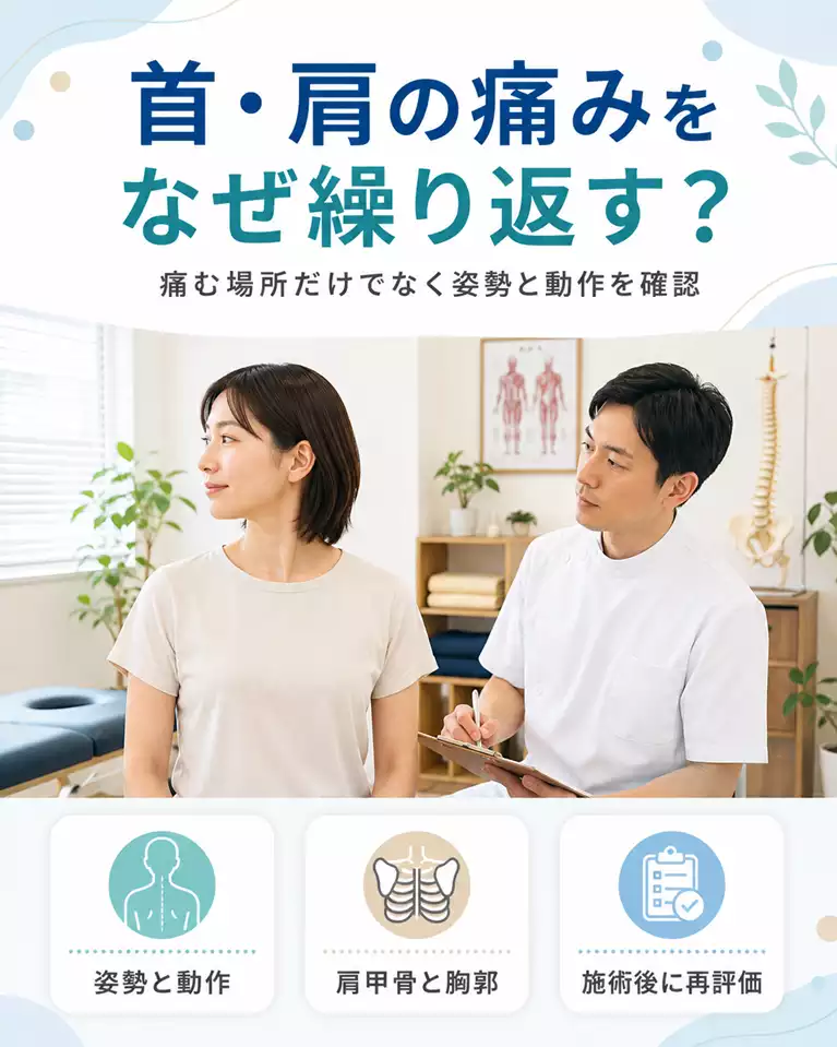 首・肩の痛みが繰り返す理由を姿勢と動作から確認する鍼灸整骨院ひまわり