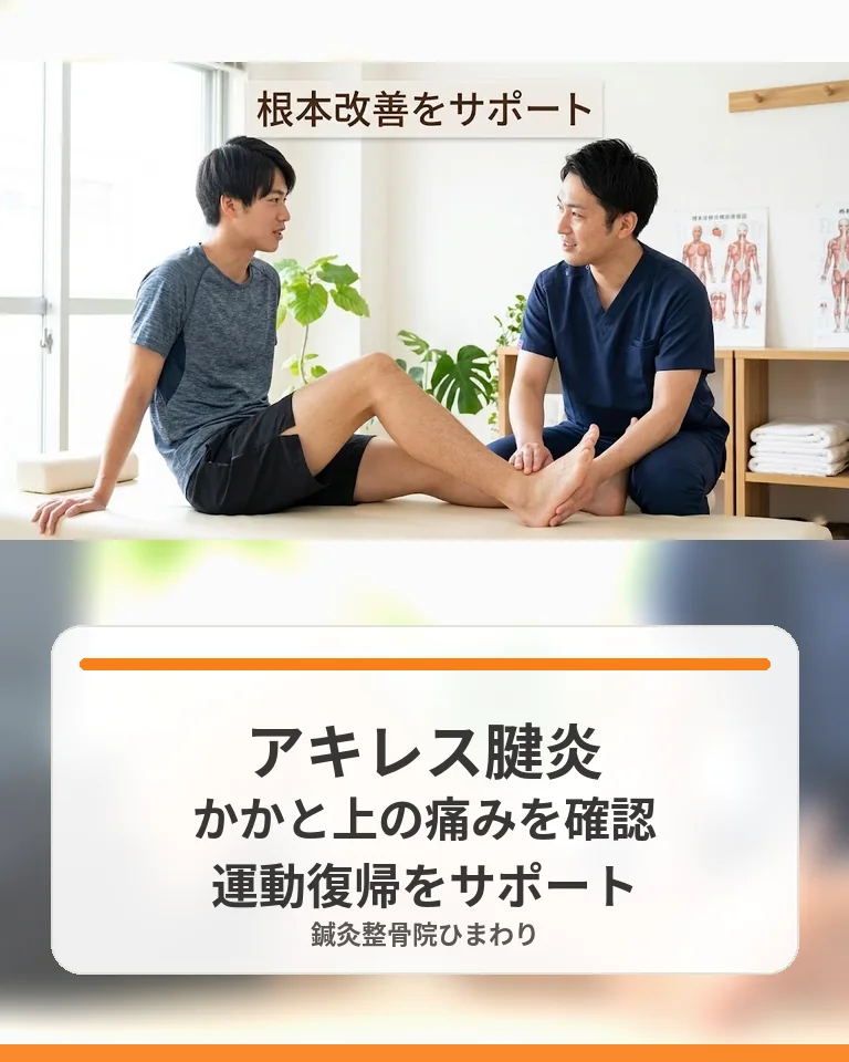 横須賀市でアキレス腱炎によるかかと上の痛みを相談する 横須賀市でアキレス腱炎によるかかと上の痛みを相談する鍼灸整骨院ひまわりの様子