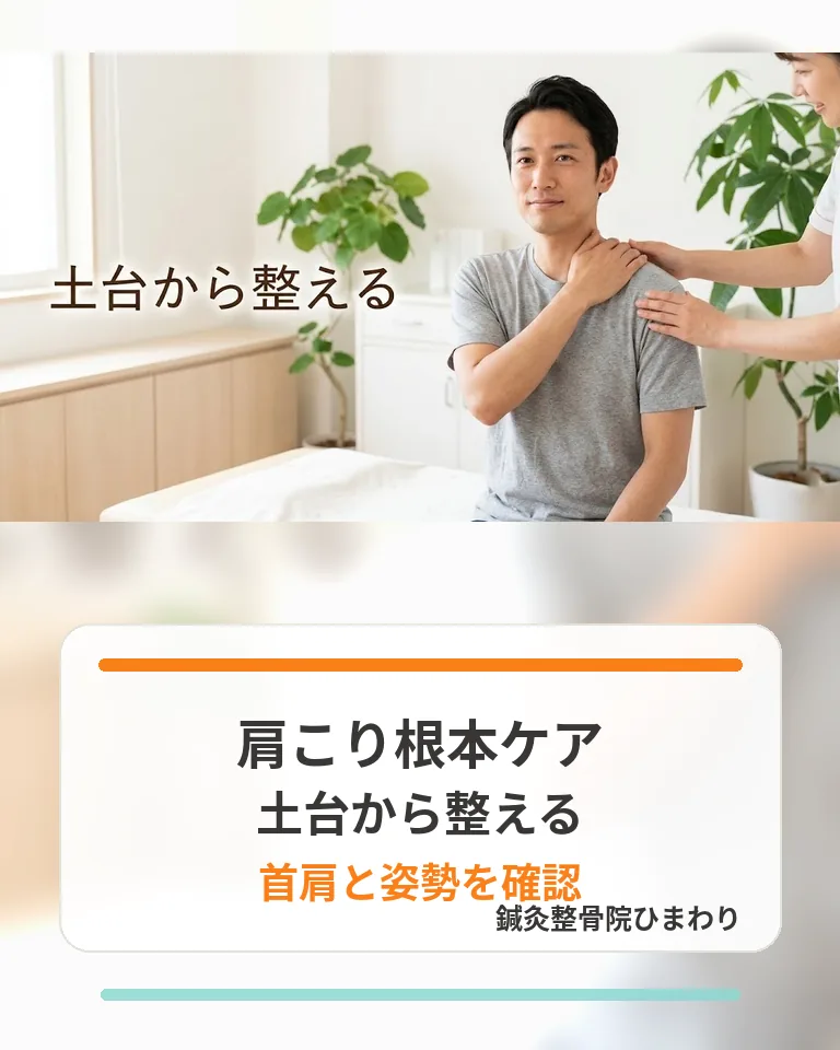 横須賀市で肩こりを土台から整え首肩と姿勢を確認する相談を促す画像
