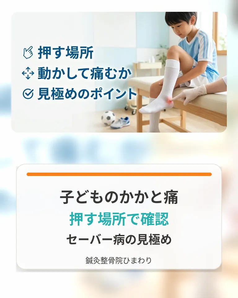 子どものかかと痛とセーバー病の見極め|横須賀市 鍼灸整骨院ひまわり 横須賀市で子どものかかと痛とセーバー病の見極めポイントを確認する画像